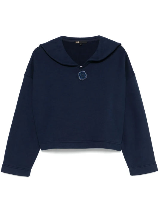 Floral-Brooch Sweatshirt