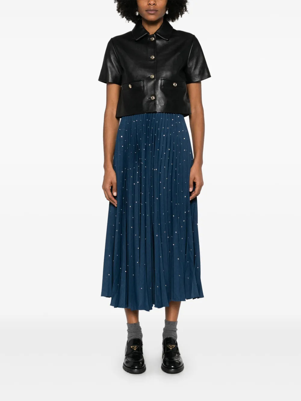 Crystal-Embellished Midi Skirt