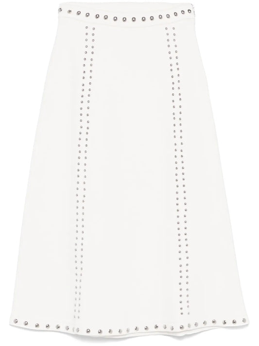 Stud-Detail Midi Skirt