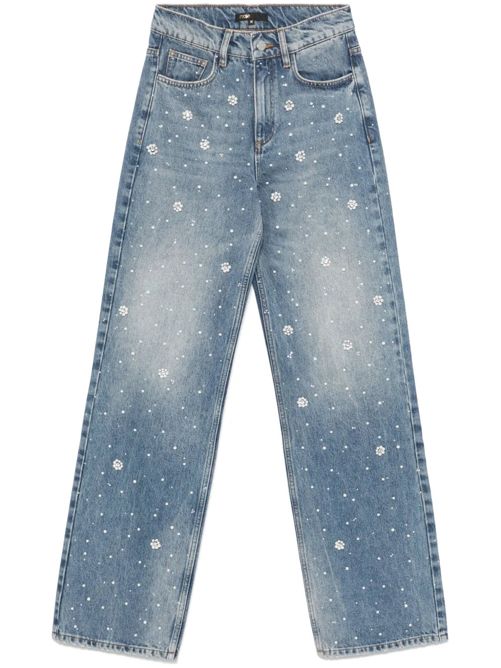 Wide-Leg Embroidered Jeans