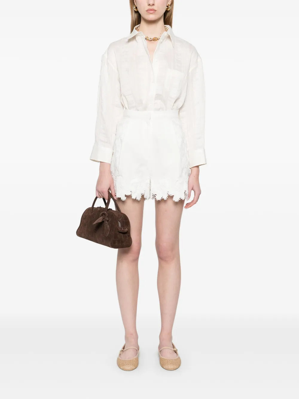 Guipure Lace-Detail Shorts