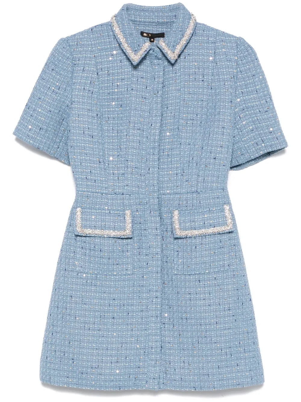Sequin-Embellished Tweed Mini Dress