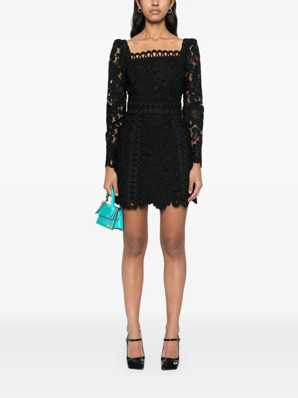 Floral-Motif Mini Dress