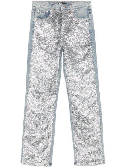 Sequin-Embellished Jeans