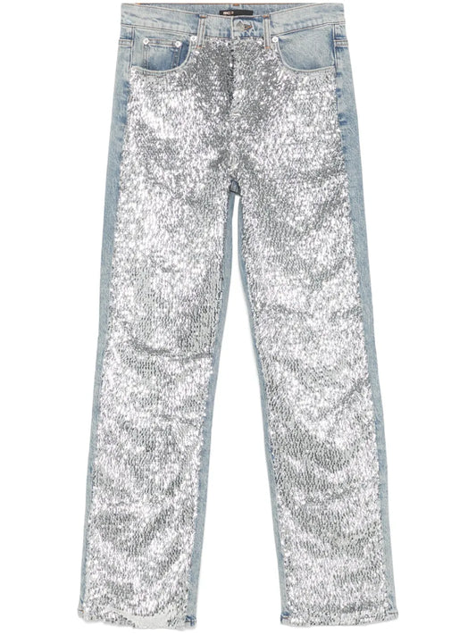 Sequin-Embellished Jeans