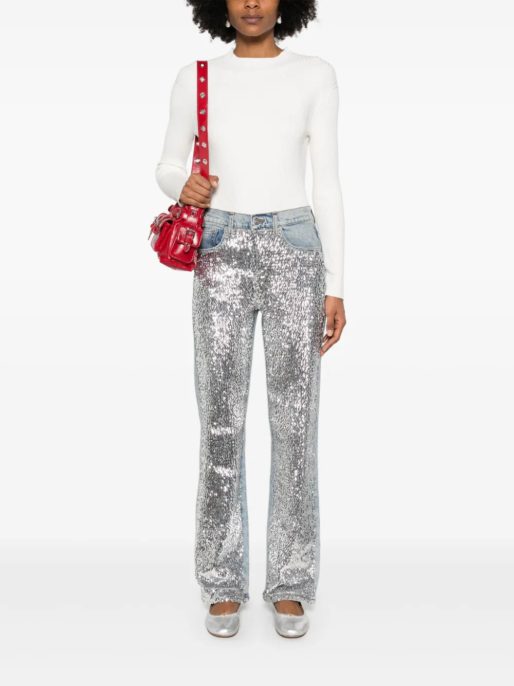 Sequin-Embellished Jeans