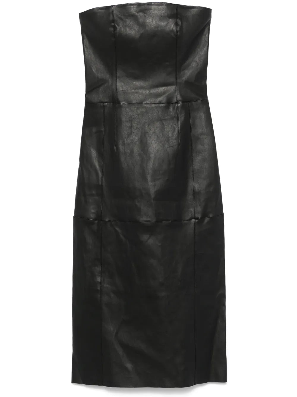 Bustier Leather Midi Dress