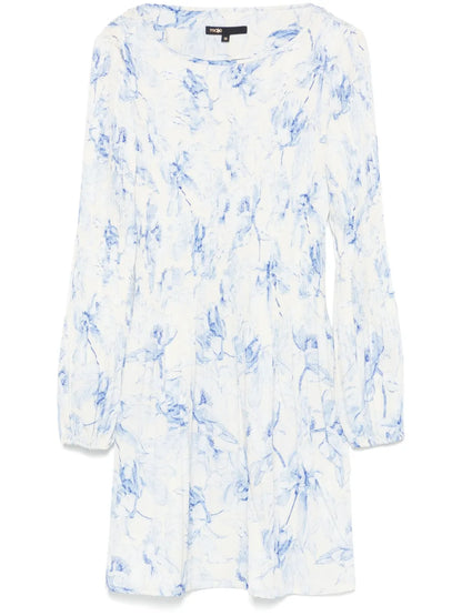 Plissé-Detailed Mini Dress