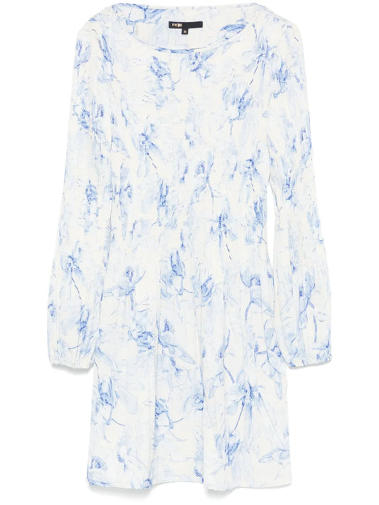 Plissé-Detailed Mini Dress