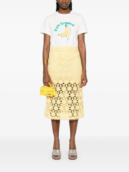 Sun-Patterned Midi Skirt