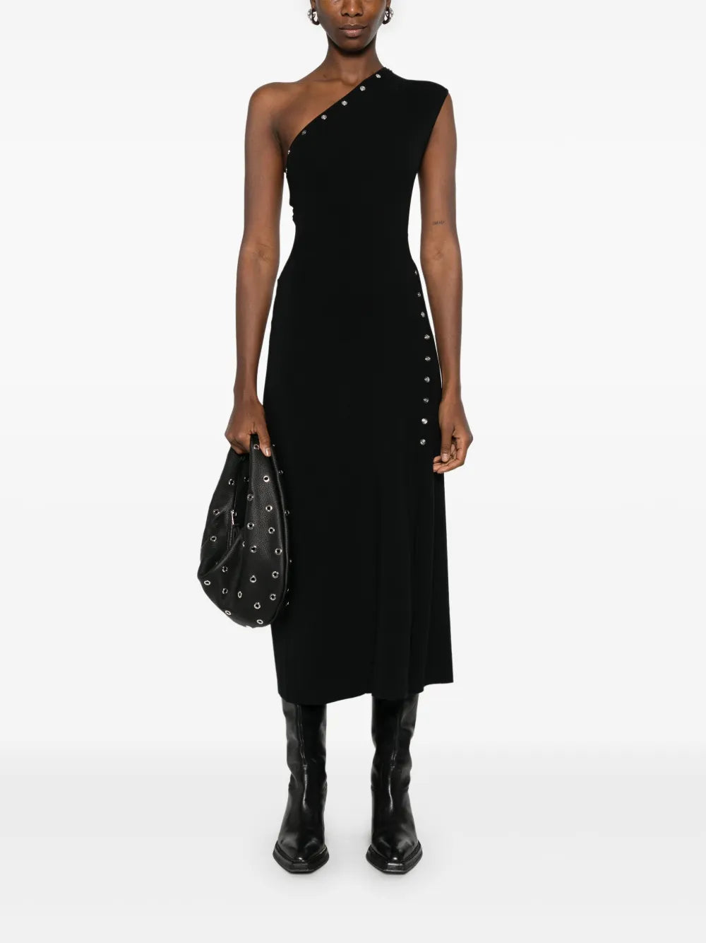 Asymmetric Knitted Maxi Dress