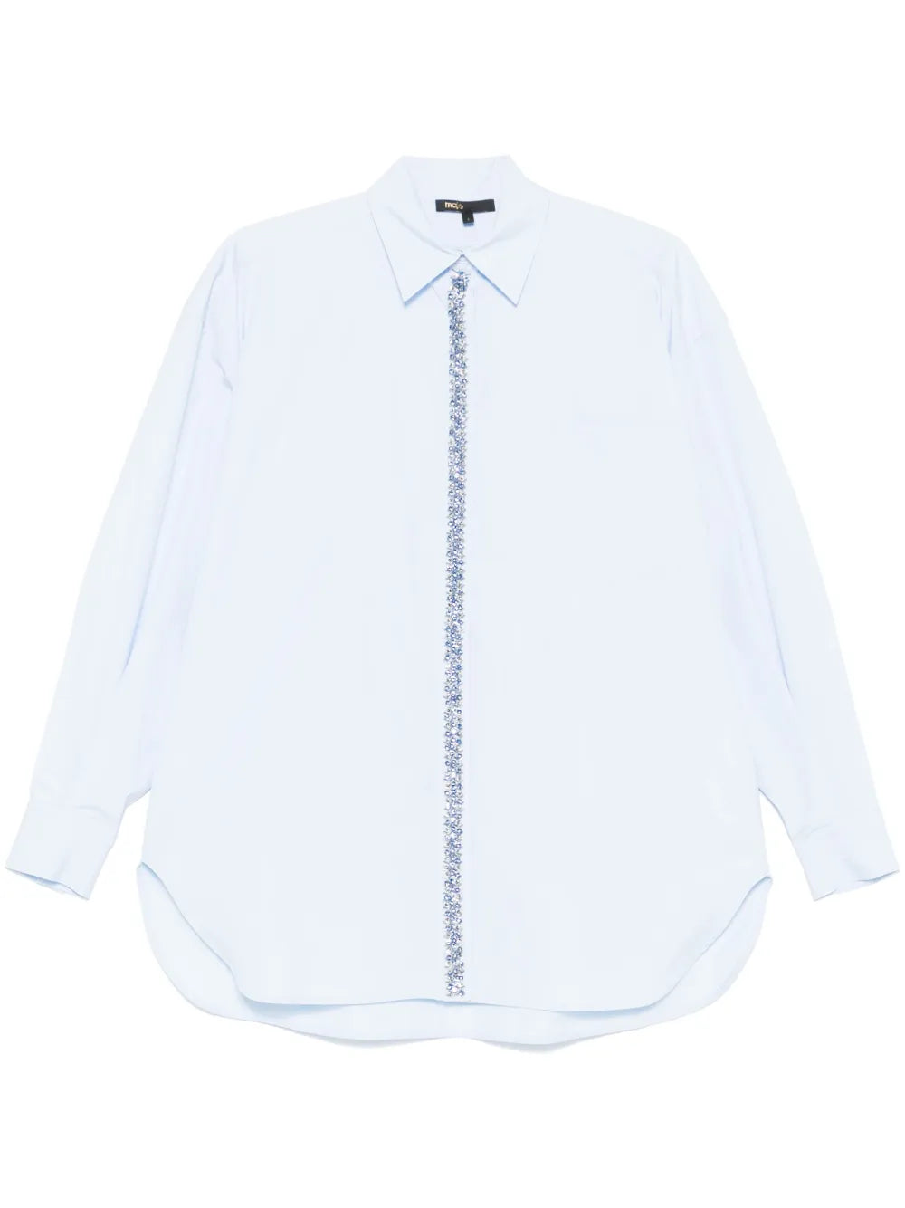 Rhinestoned Poplin Shirt