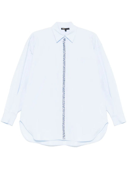 Rhinestoned Poplin Shirt