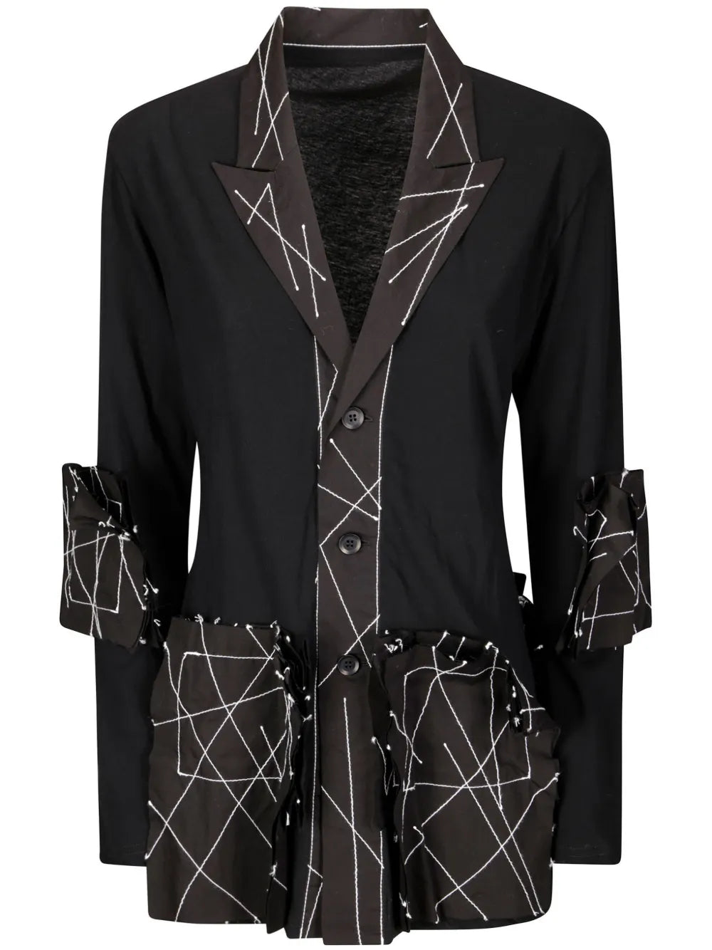 Geometric-Appliqué Shirt Jacket