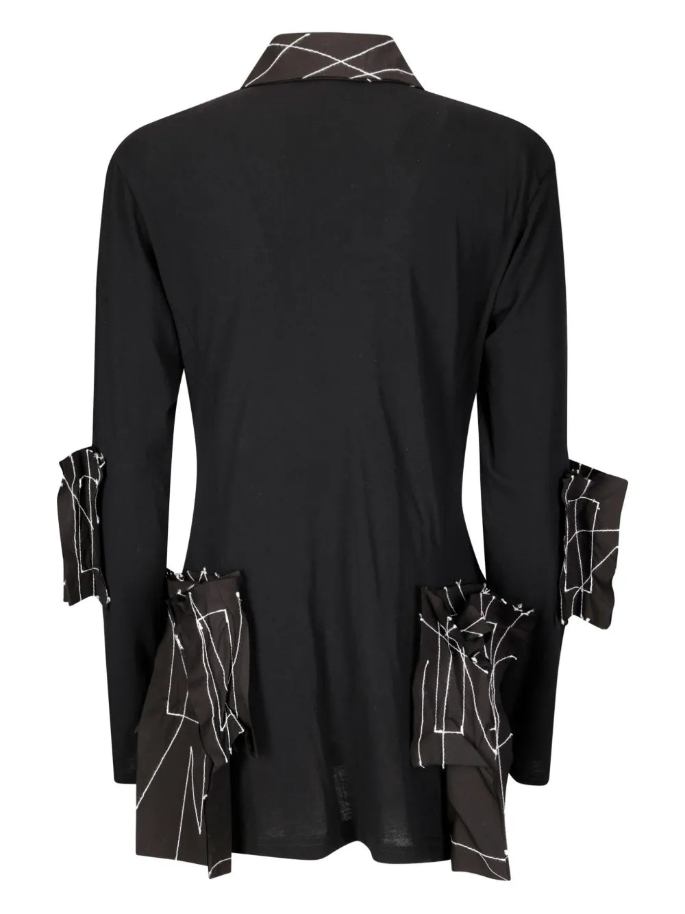 Geometric-Appliqué Shirt Jacket