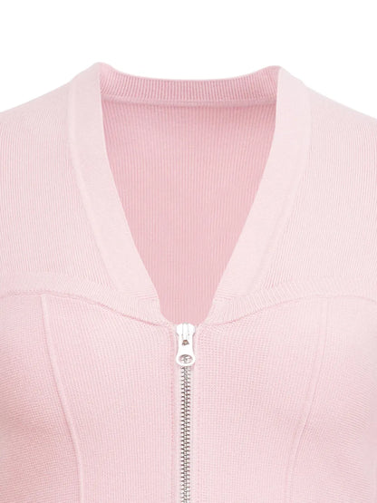 Bustier-Style Knitted Cardigan