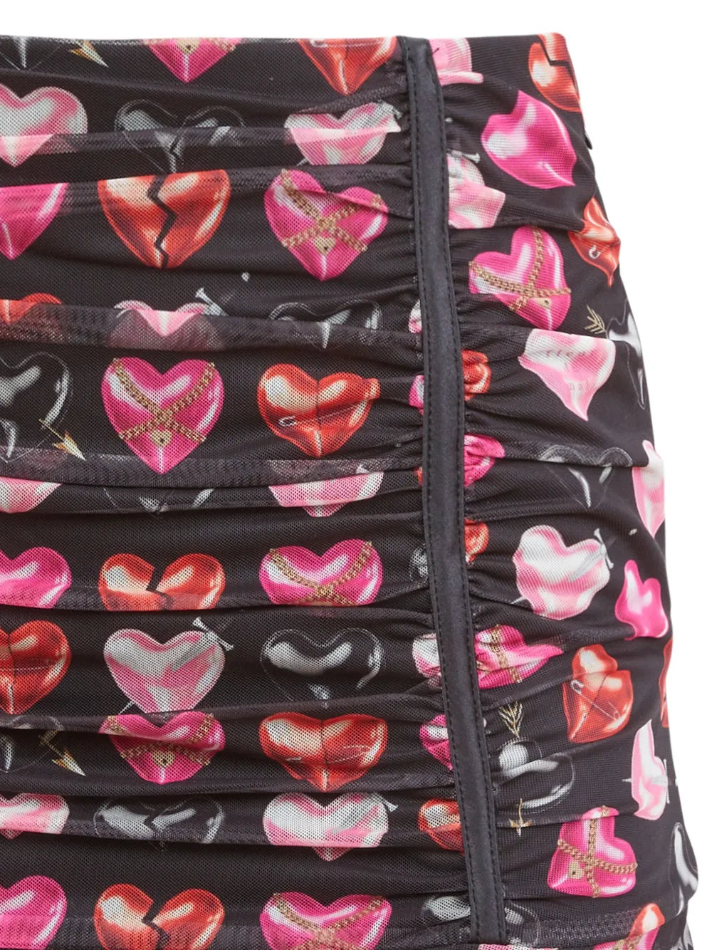 Heart-Print Mini Skirt