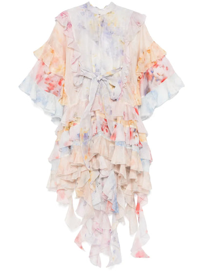 Crush Spliced Ruffle Mini Dress