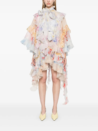 Crush Spliced Ruffle Mini Dress