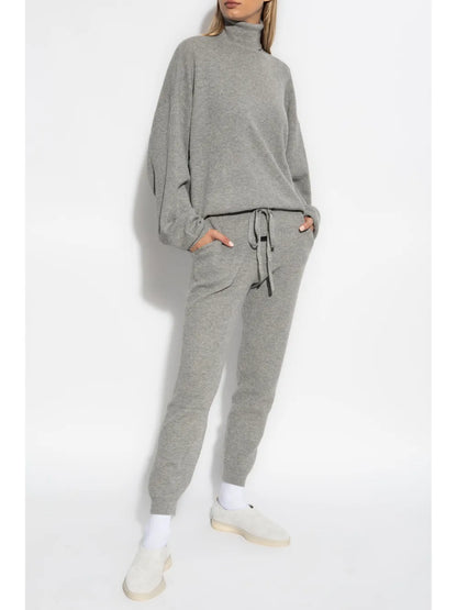 Waffle-Knit Track Pants