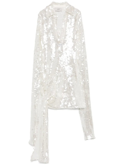 Knotted Sequinned Mini Dress