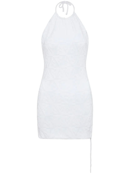 Shark-Jacquard Mini Dress