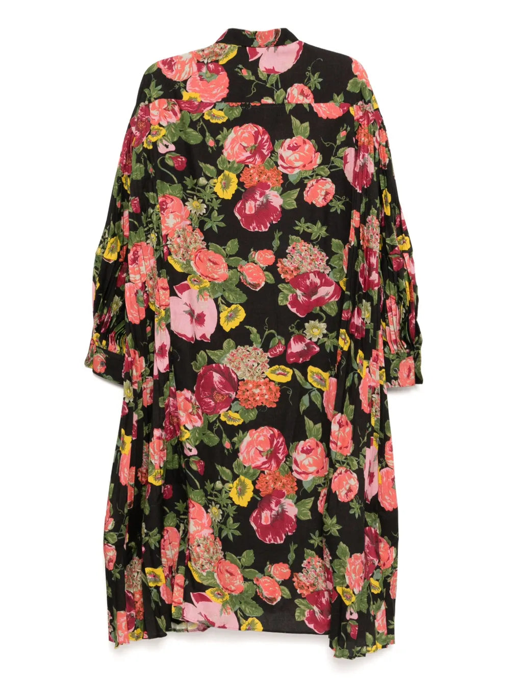 Floral-Print Pleated Dress