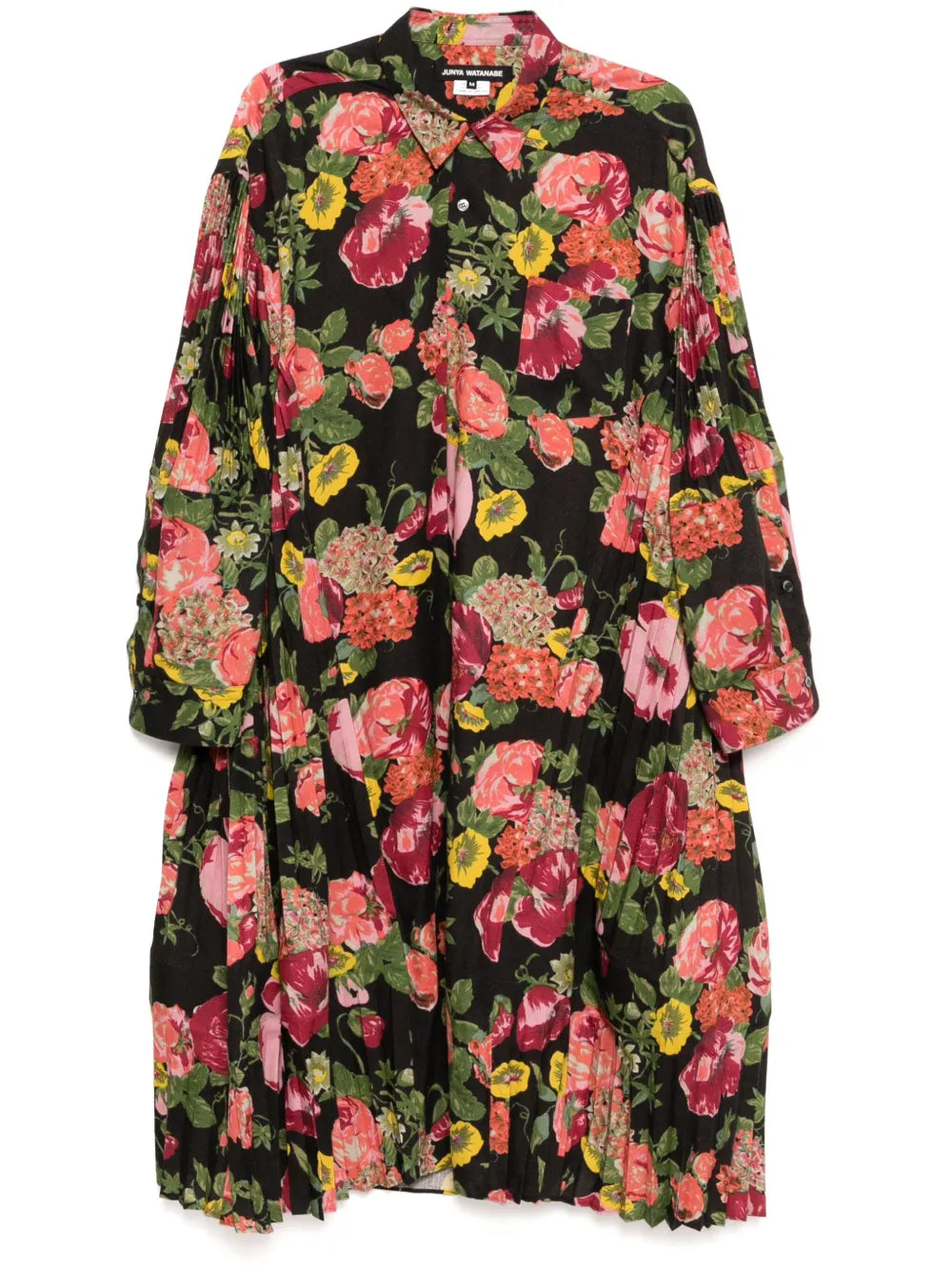 Floral-Print Pleated Dress