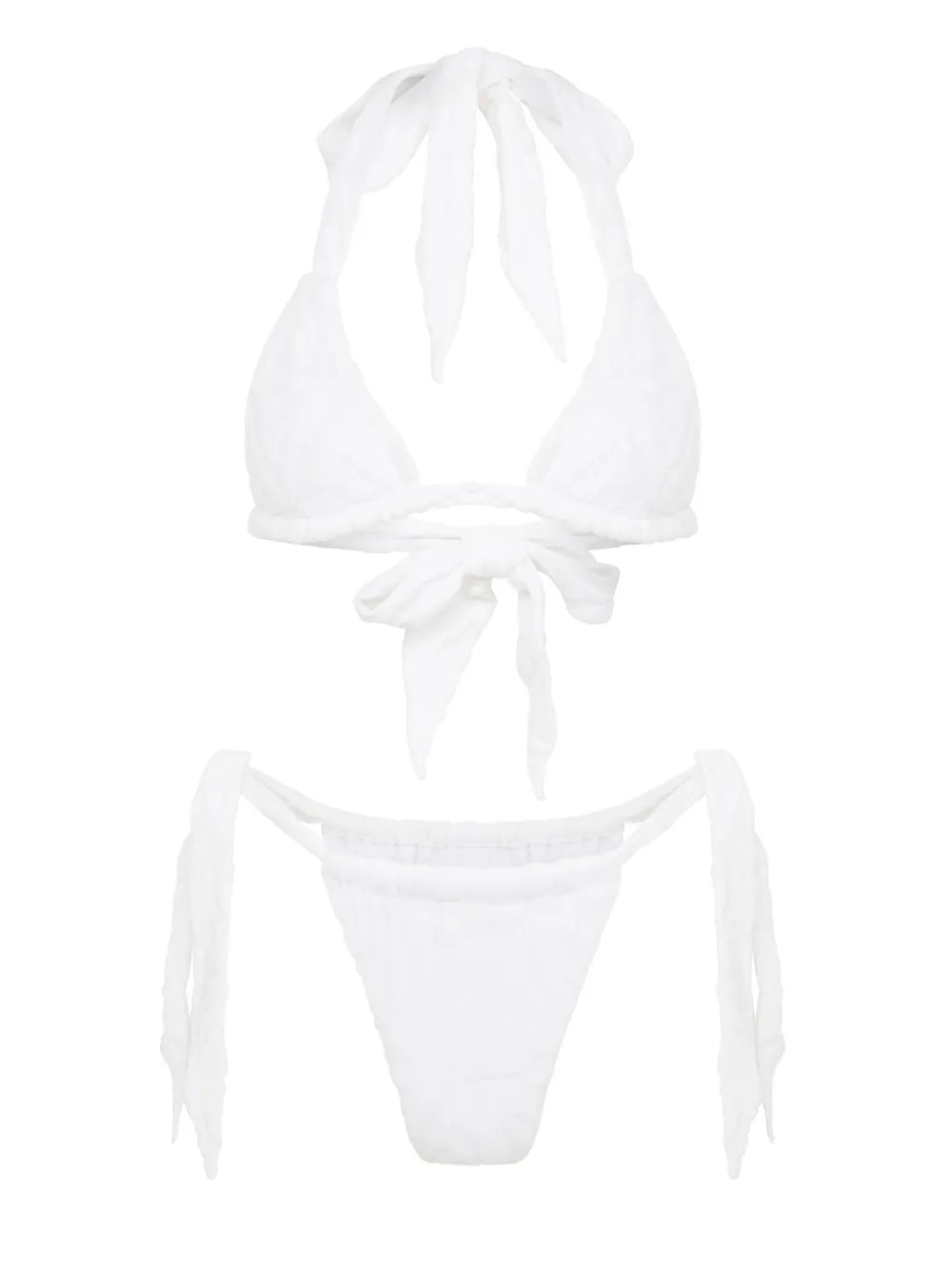 Tie-Fastening Shark-Jacquard Bikini Bottoms