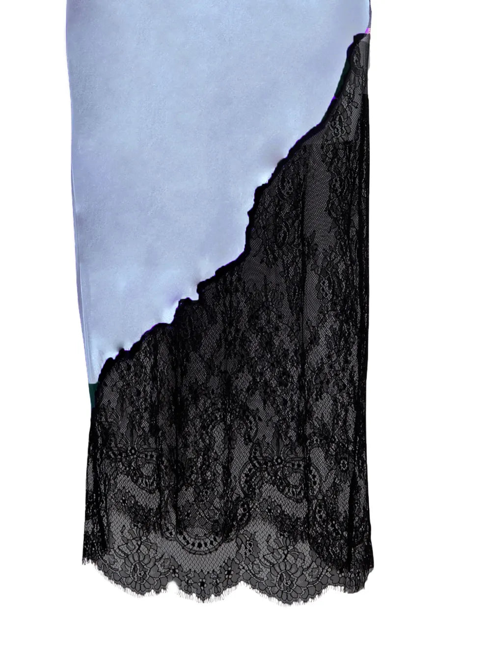 Lace-Appliqué Midi Skirt