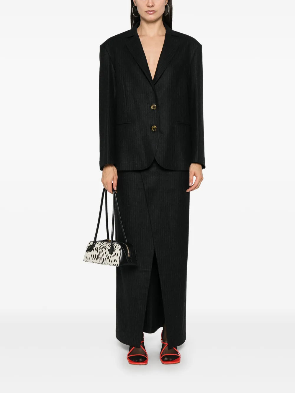 Pinstripe Midi Skirt