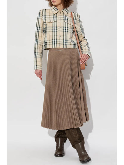 Check Pattern Cropped Jacket