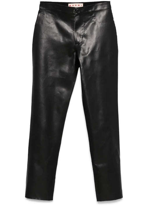 Coated Wool Trousers