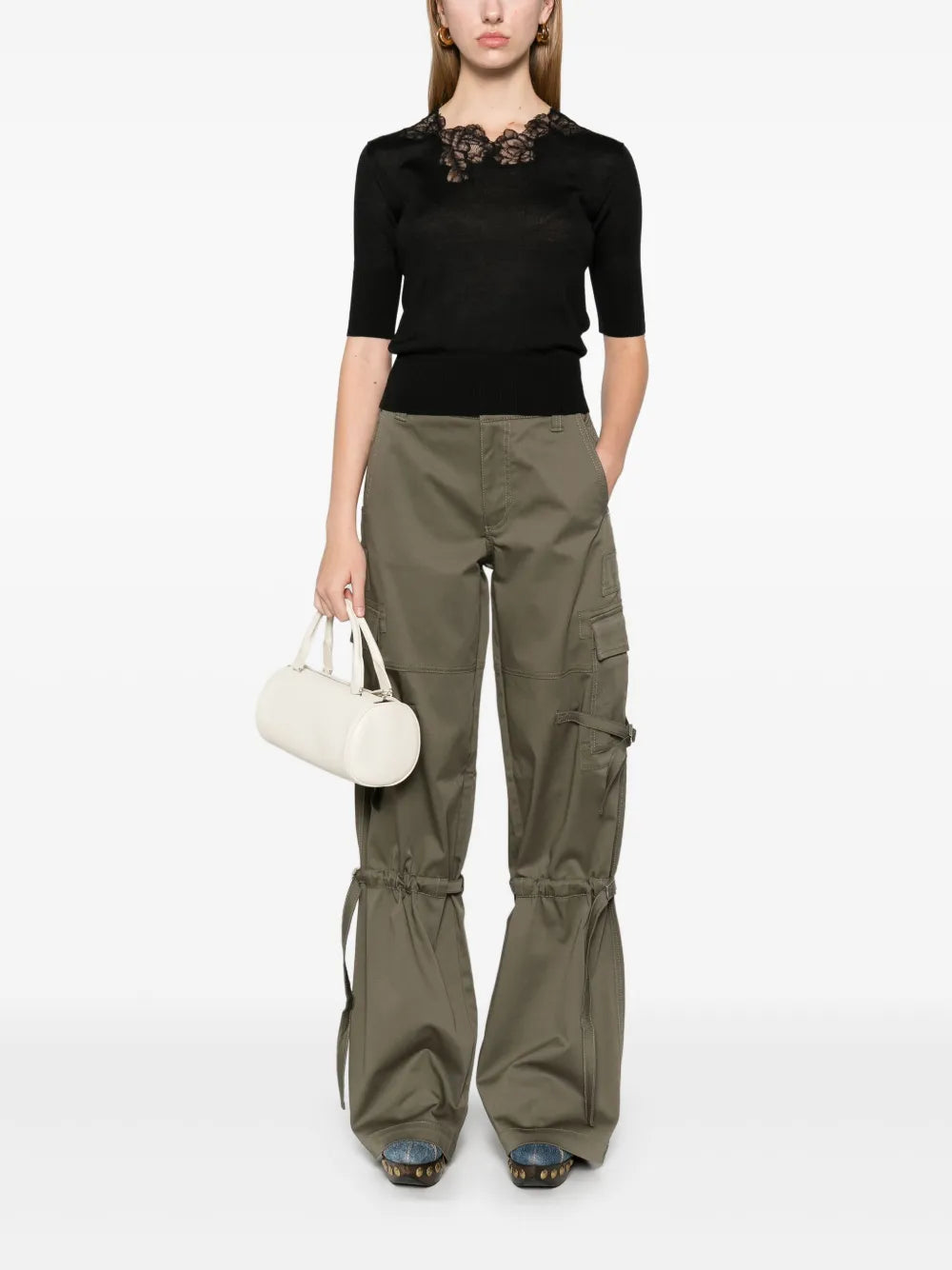 Strap-Detail Cargo Pants