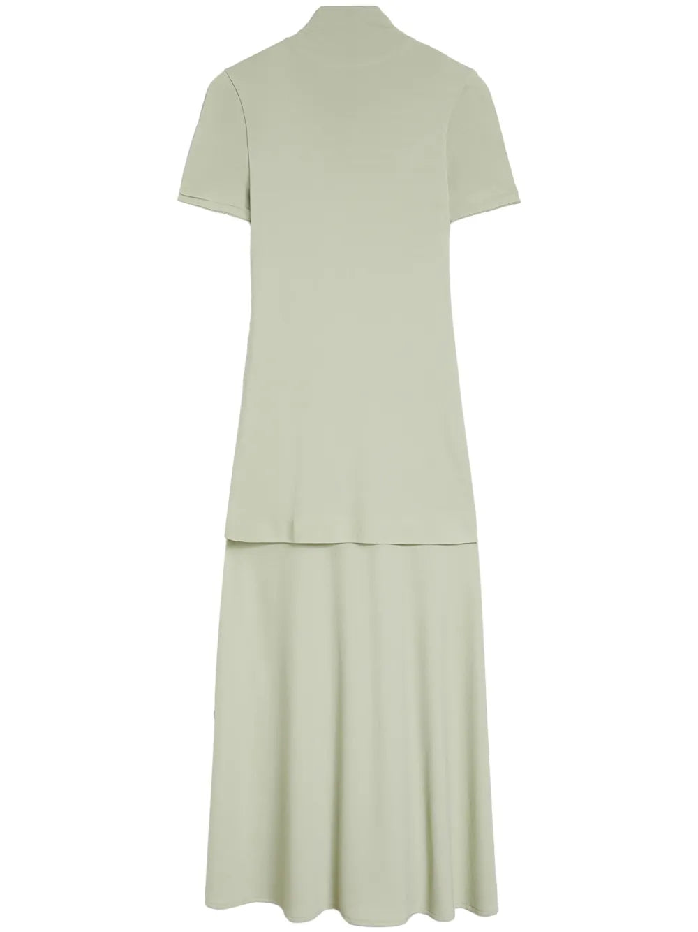 High-Neck Fluid Midi Dress