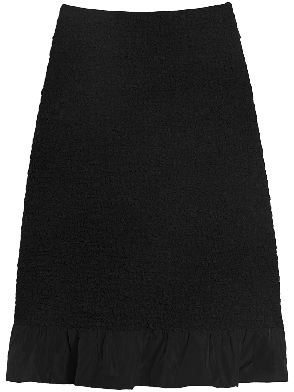 Crinkled A-Line Midi Skirt