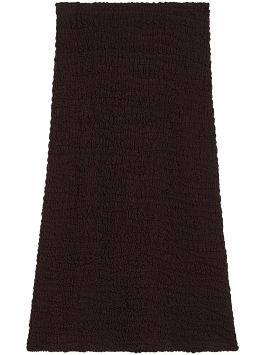 High-Waist Crinkled Midi Skirt