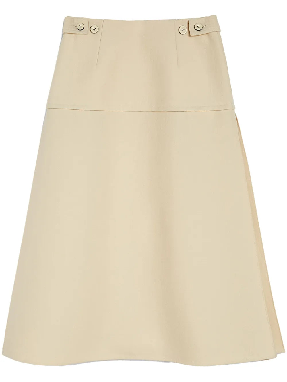 Buttoned A-Line Midi Skirt