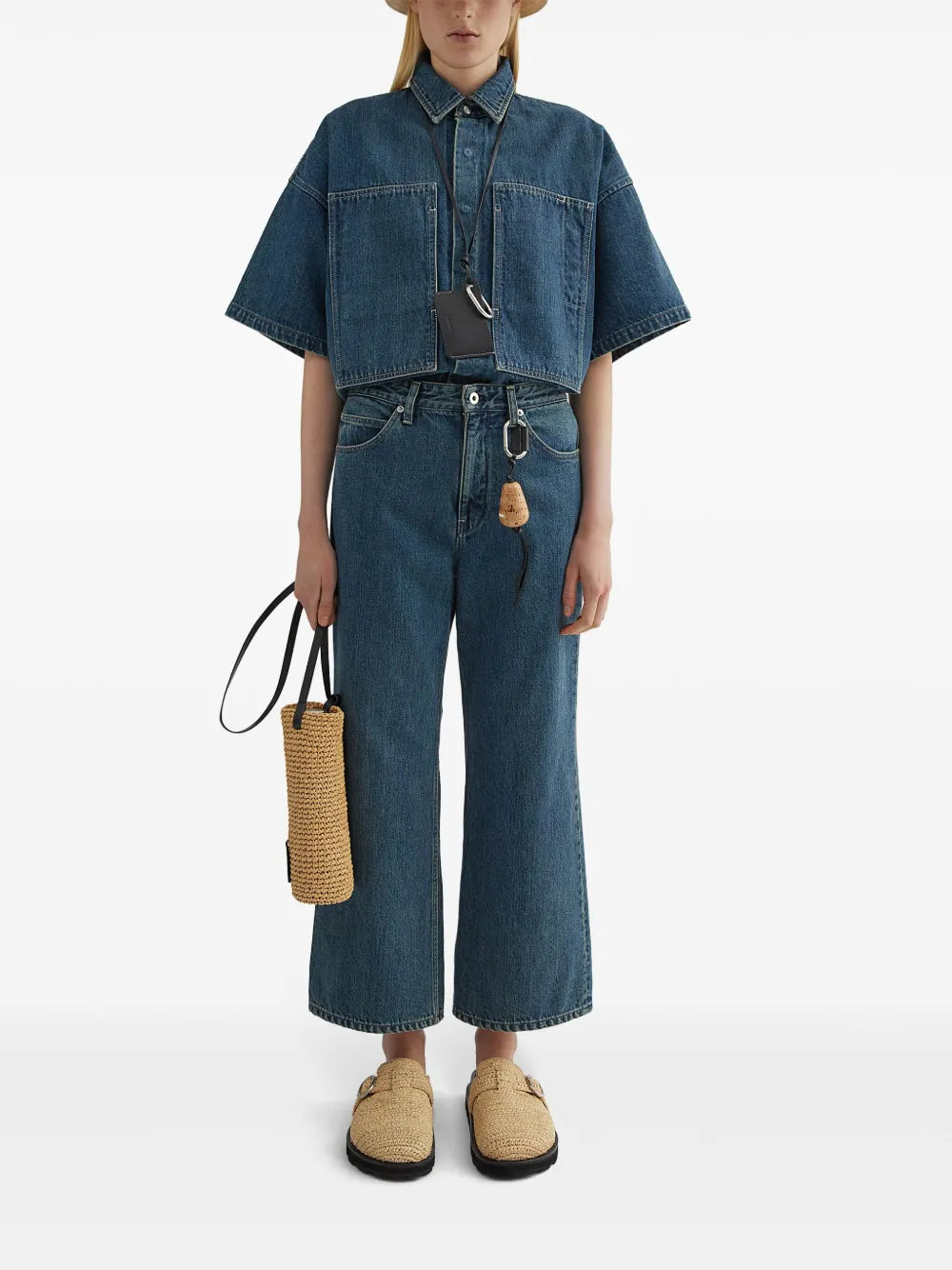 Concealed Button Fastening Denim Shirt