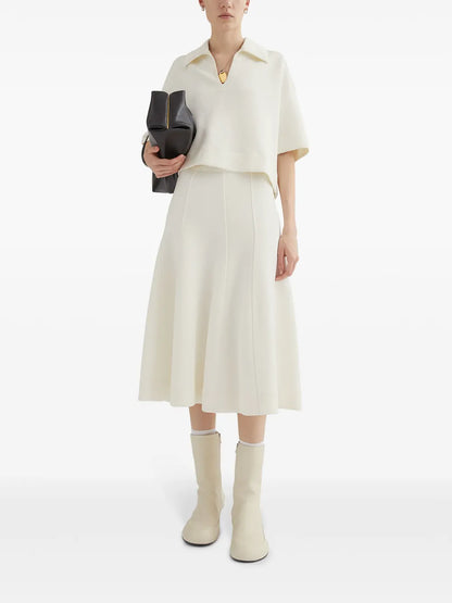 Panelled Flared Midi Skirt