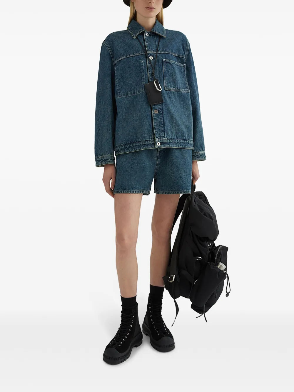 High-Rise Denim Shorts