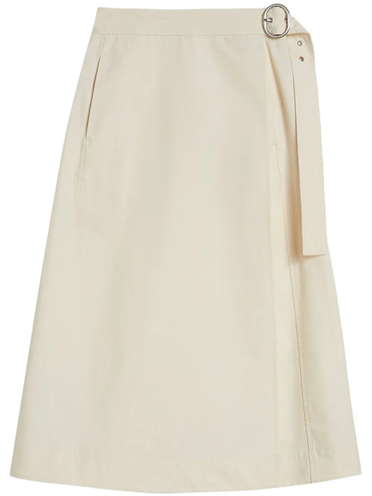 A-Line Buckled Midi Skirt