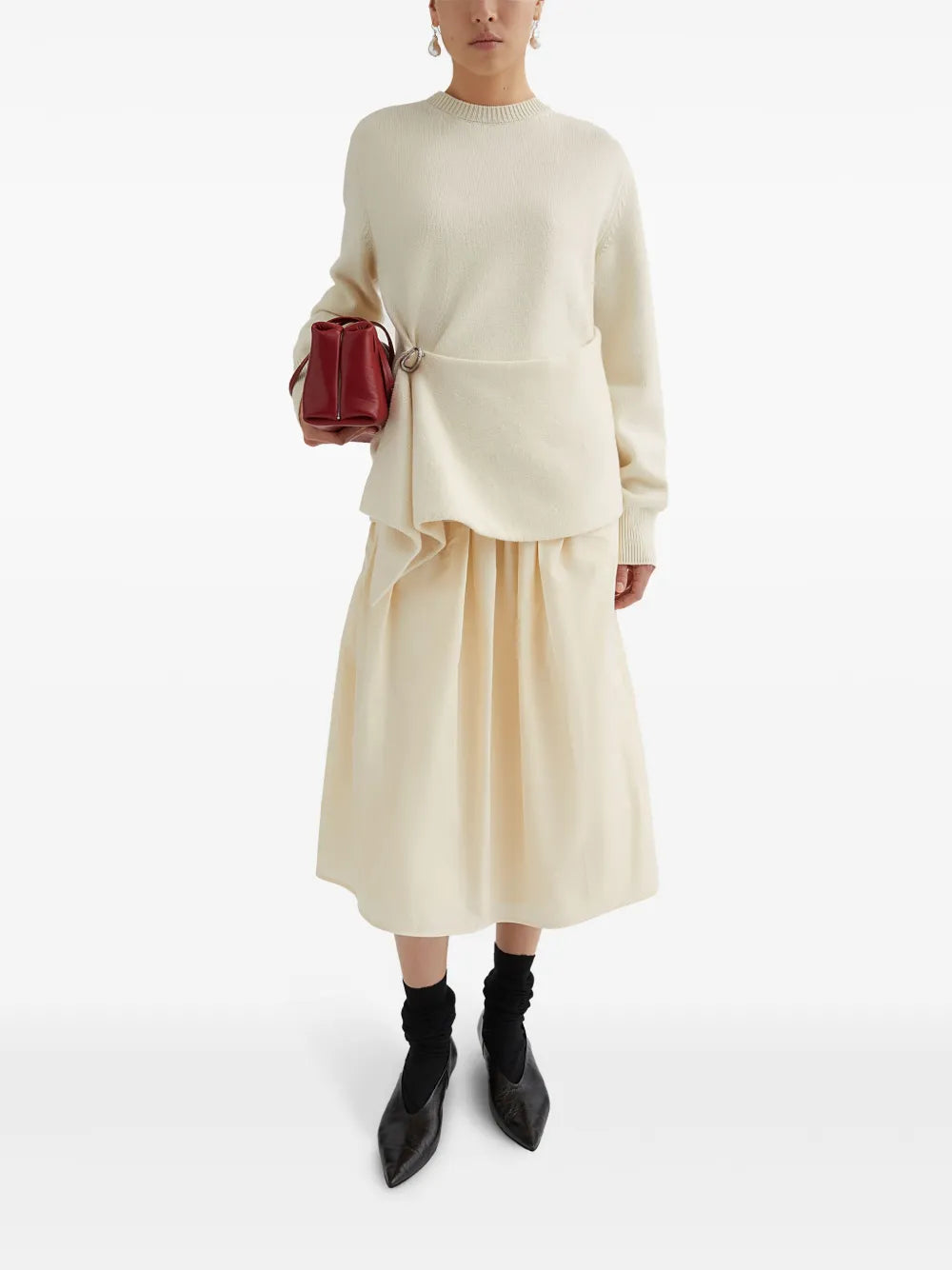 Ruched-Detailing Jumper