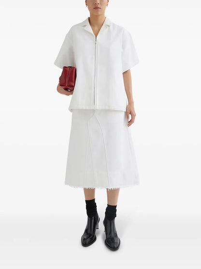 A-Line Panelled Denim Skirt