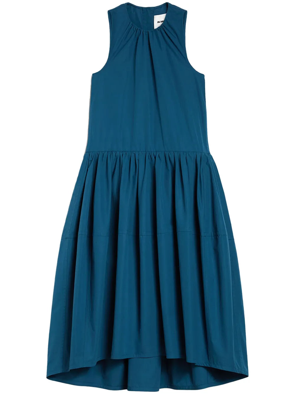 Pleat-Detail Midi Dress