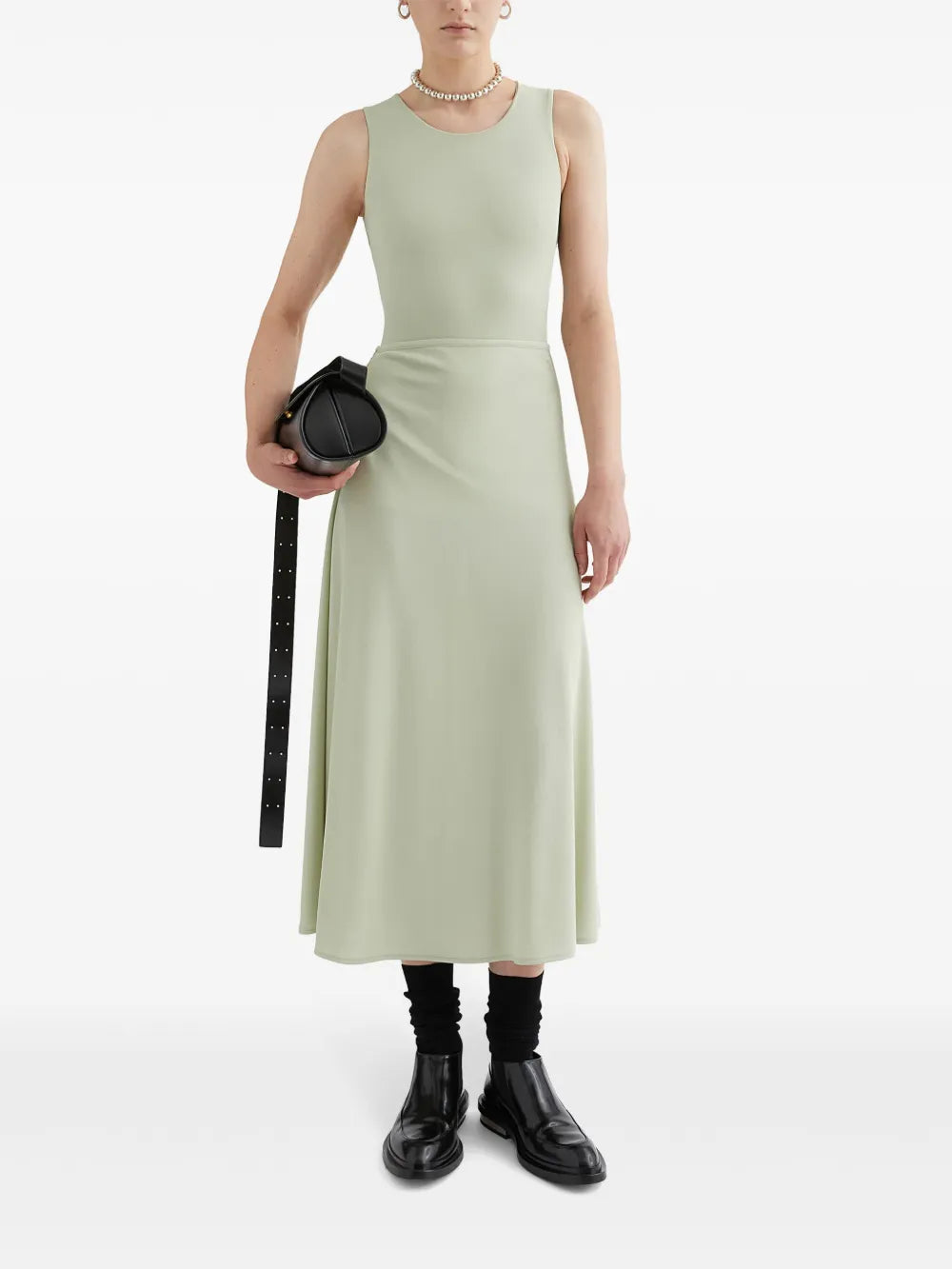 Flared Zipped Midi Skirt