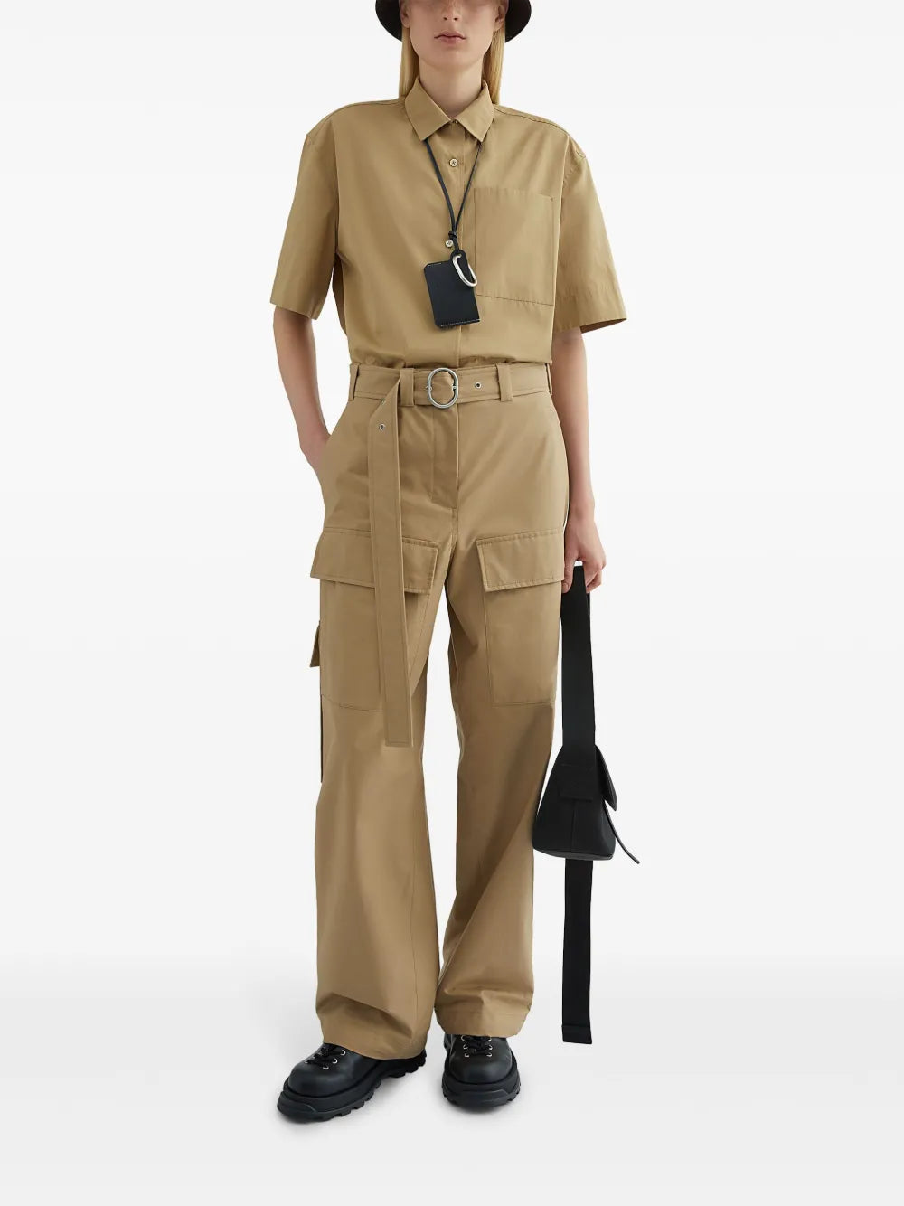 Crop-Sleeves Shirt