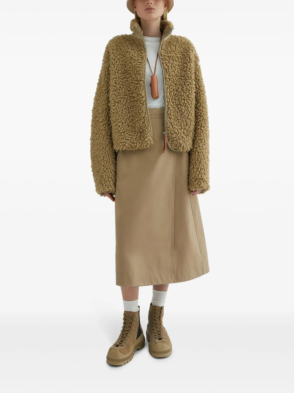 Wrap Buckled Midi Skirt