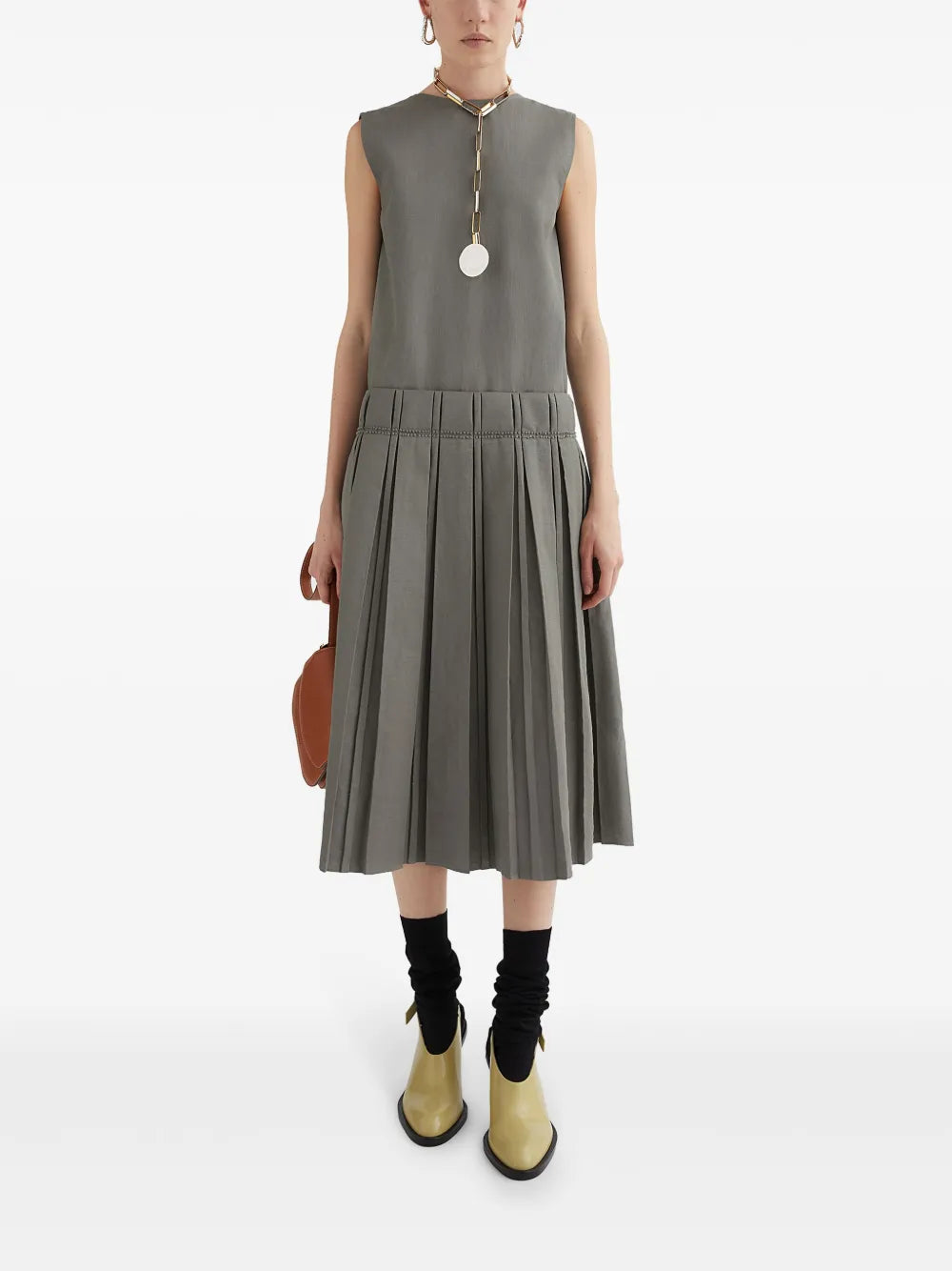 Pleated Midi Dress