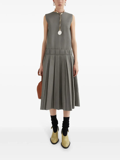 Pleated Midi Dress